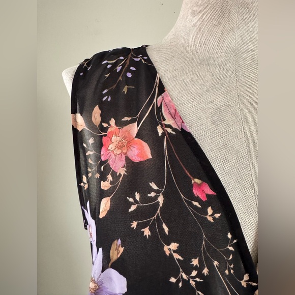 Calvin Klein A Line Floral Midi Dress with Separate Slip Size 12 - Picture 9 of 14